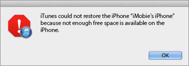 Not Enough Space on iPhone to Restore