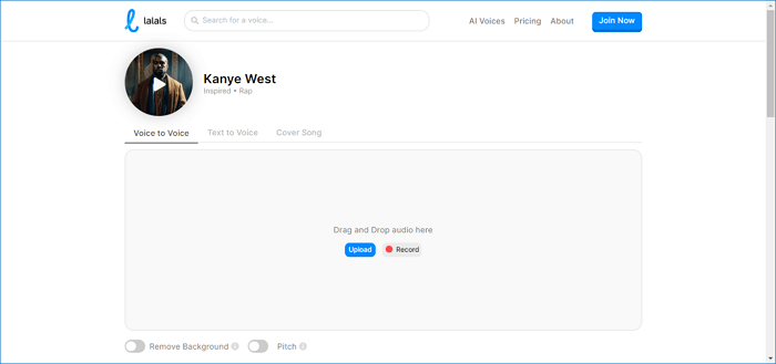 Lalals Kanye West AI Voice Changer