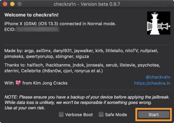 Launch and Use Checkra1n 