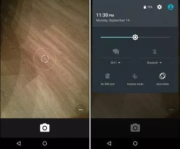 Launch the Notification Panel and Camera