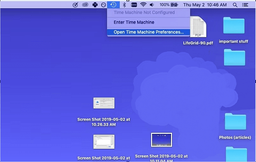 launch Time Machine on your Mac