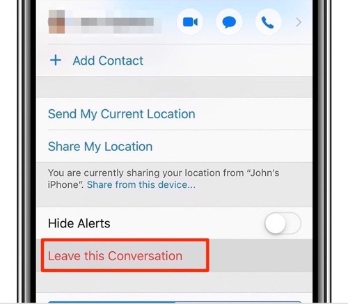How to remove myself from a group text on iphone