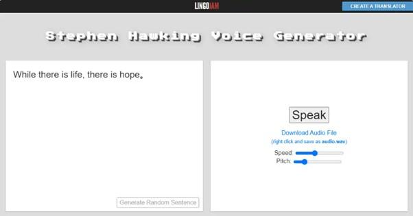 Stephen Hawking Voice Generator - LingoJam