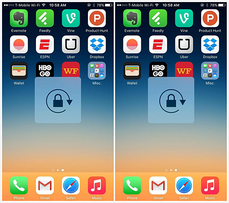 Lock Screen Rotation with Side Switch in iOS 9