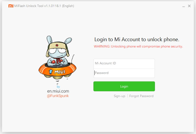 Login to Mi Account to Unlock Phone