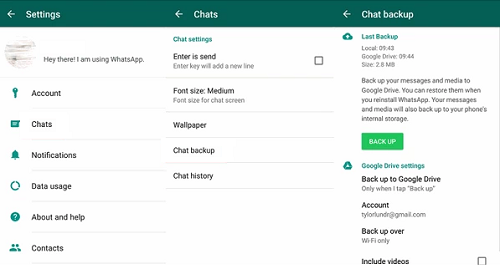  Look for Required Chat Backup on WhatsApp