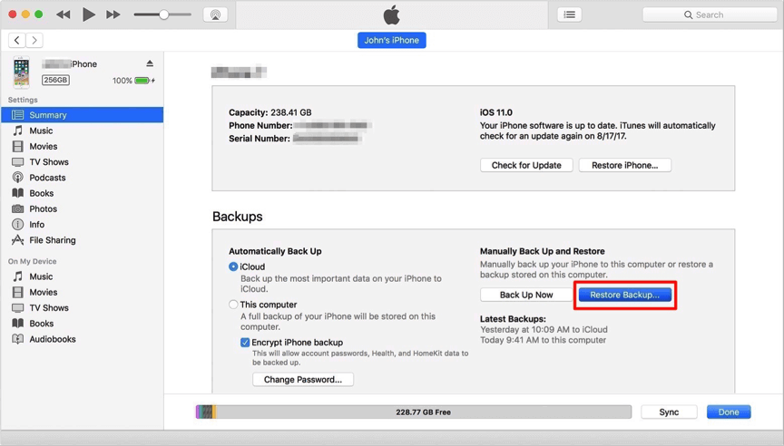 Recover Voice Memos after iOS Update with iTunes Backup