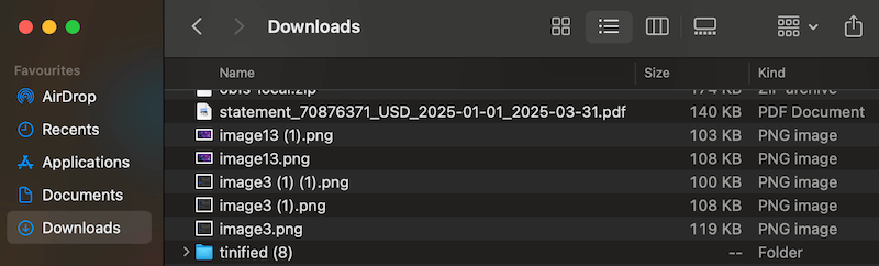 the "Downloads" folder on Mac