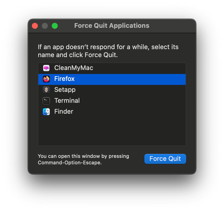 Force Quit Applications on Mac