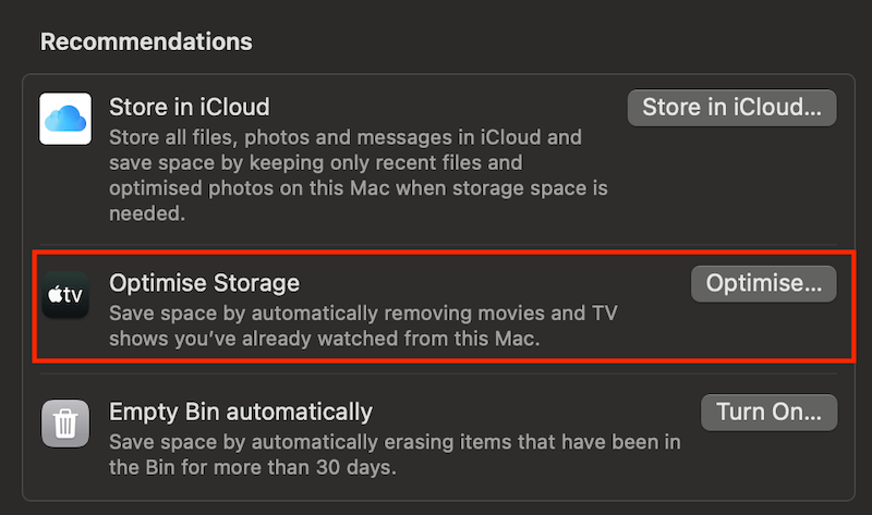 mac optimize storage