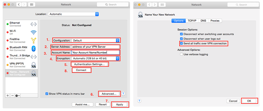 Check All Traffic Over VPN Connection