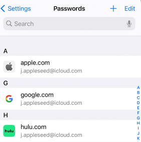 Manage iPhone Passwords via Settings