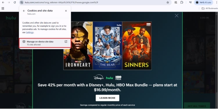 Manage On-device Site Data