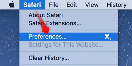 Open Safari Settings and Click Preferences
