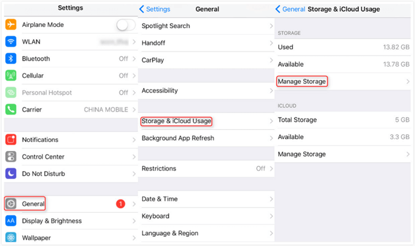 Find Manage Storage to Delete Apps