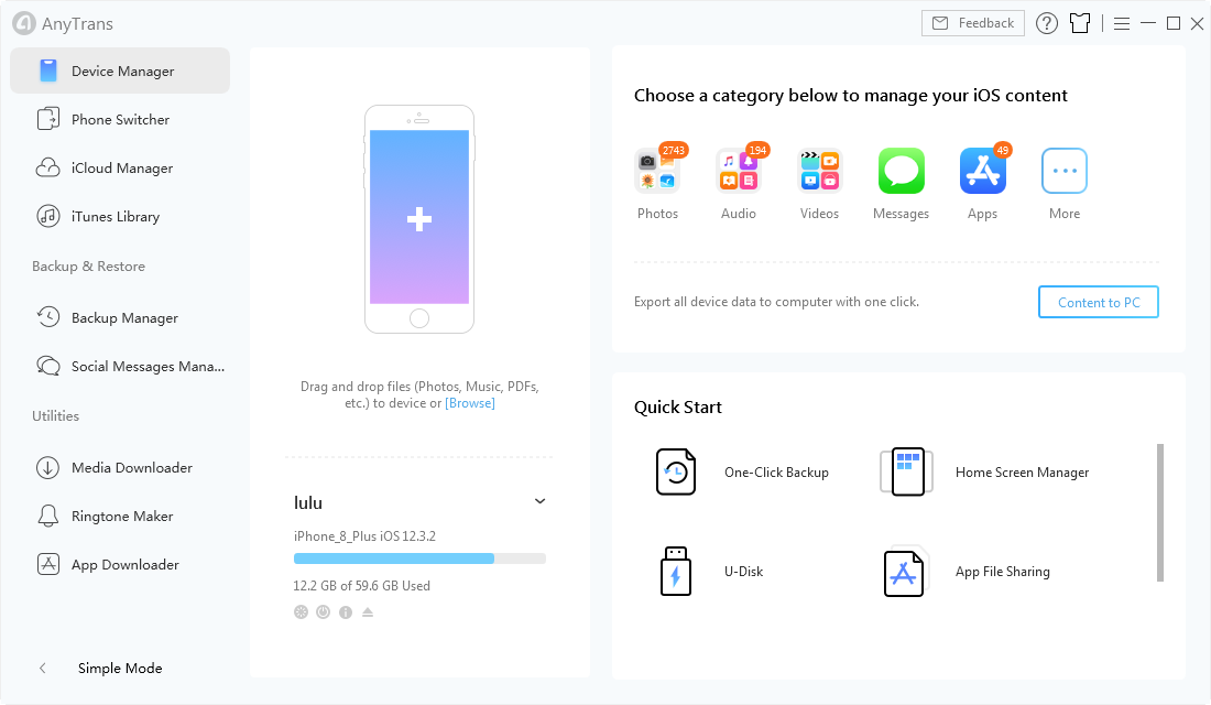 Manage iPhone/iPad Content with Ease in AnyTrans