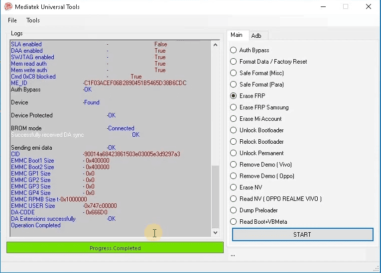 MediaTek Universal Tool FRP Bypass Complete