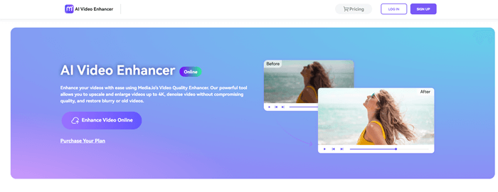 Media io AI Video Enhancer