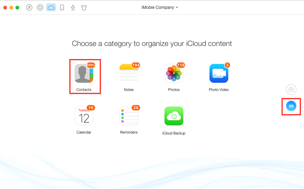 Merge Duplicate Contacts on iCloud with AnyTrans - Step 2
