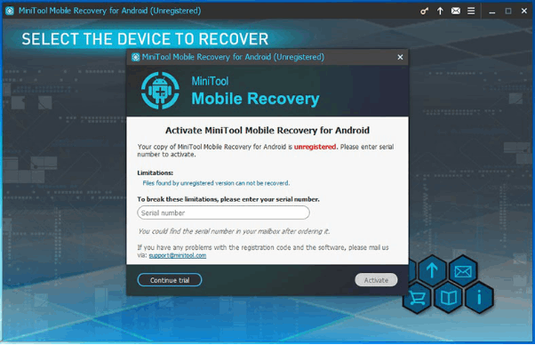 MiniTool Mobile Recovery Interface