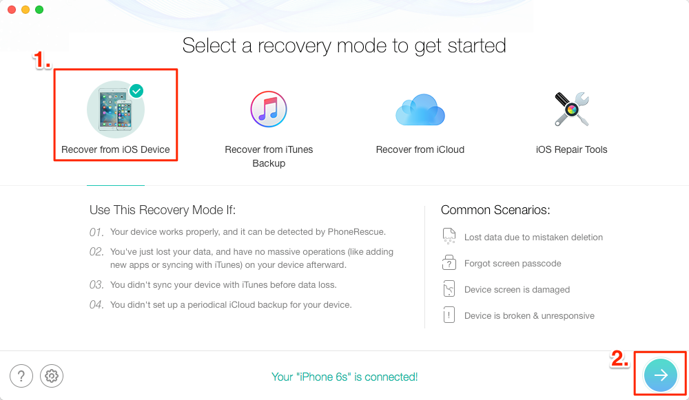 How to Recover Mobile Contacts from iOS Device – Step 1