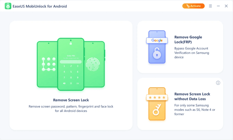 MobiUnlock Remove Screen