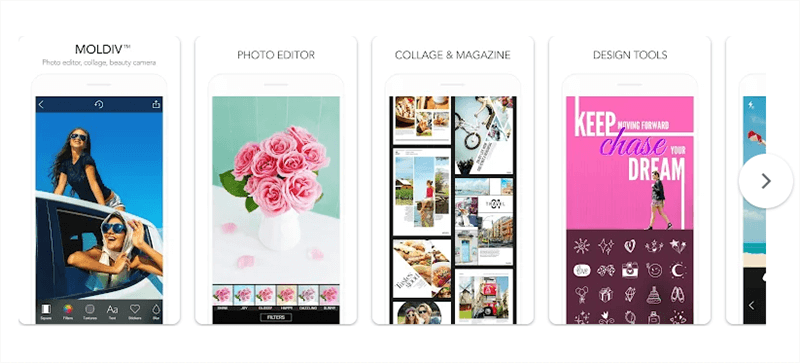 MOLDIV Photo Editor and Collage Interface