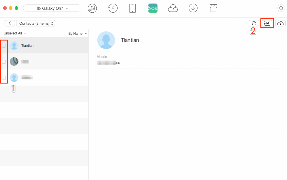 How to Move Contacts from Android to iPhone Freely – Step 3
