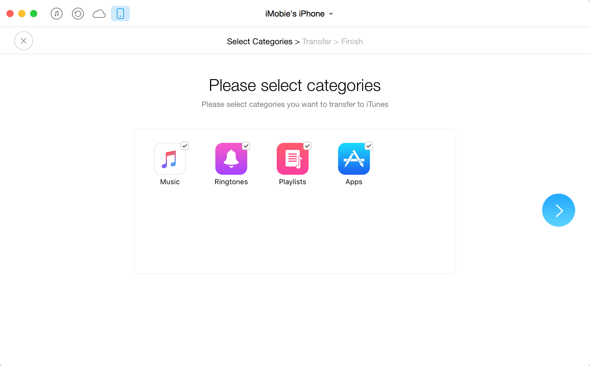 Move iTunes Library to New Computer with AnyTrans – Step 3