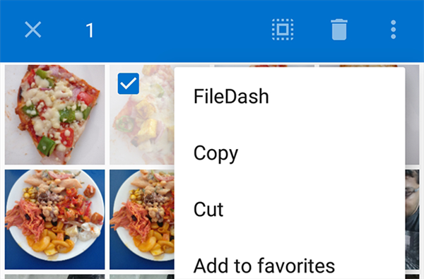 Move pictures to SD card with the file manager app
