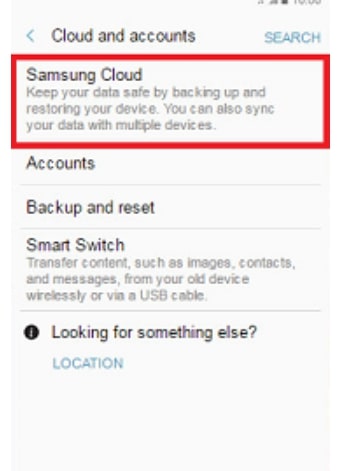 Navigate to Samsung Cloud