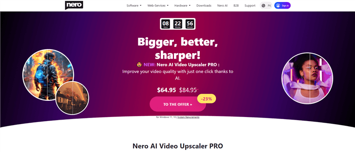 Nero AI Video Upscaler