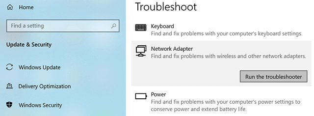 Fix Network Issues with the Network Troubleshooter