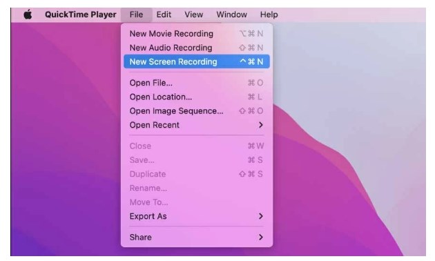  new screen recording menu option in quicktime