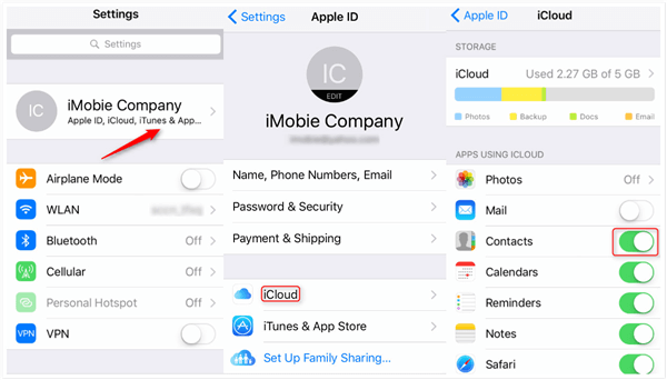 Sync Google Contacts with iCloud on iDevice - Step 3