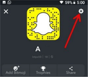 Open the Snapchat App and Click Settings