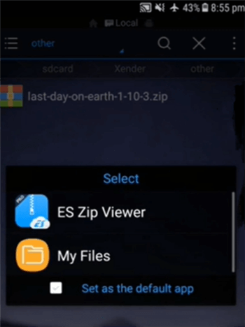 Open the Folder with ES Zip Viewer