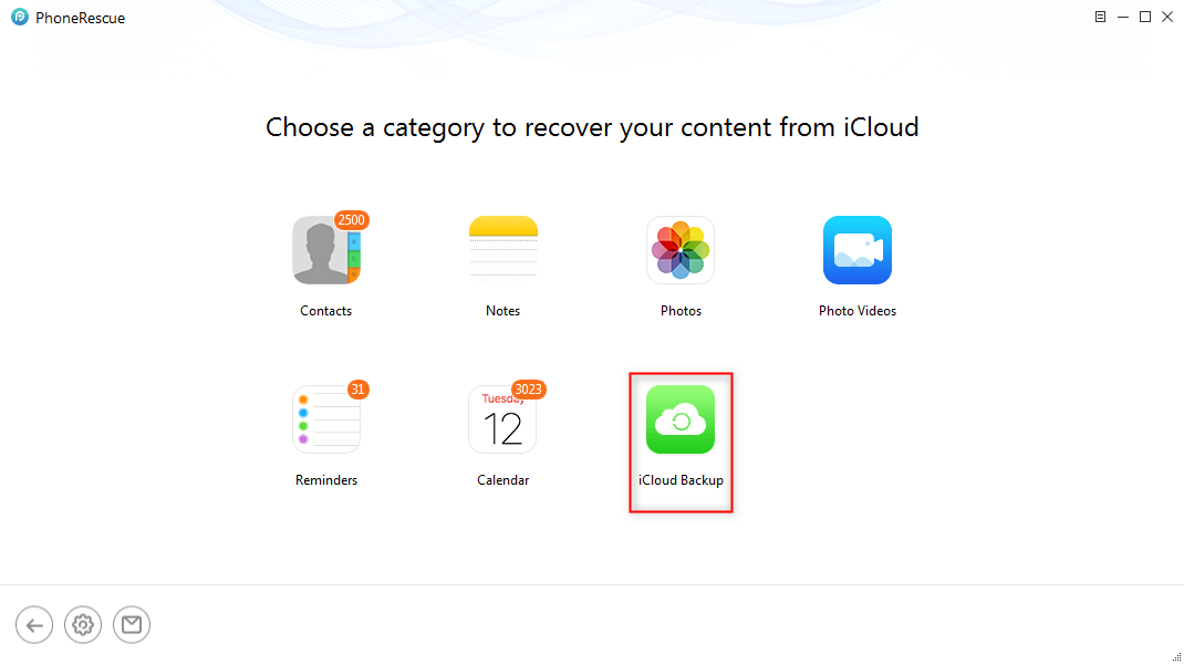 Choose iCloud Backup