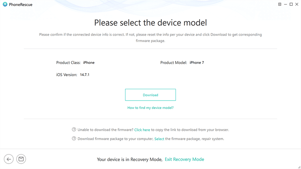 Check Device Model and Download Firmware