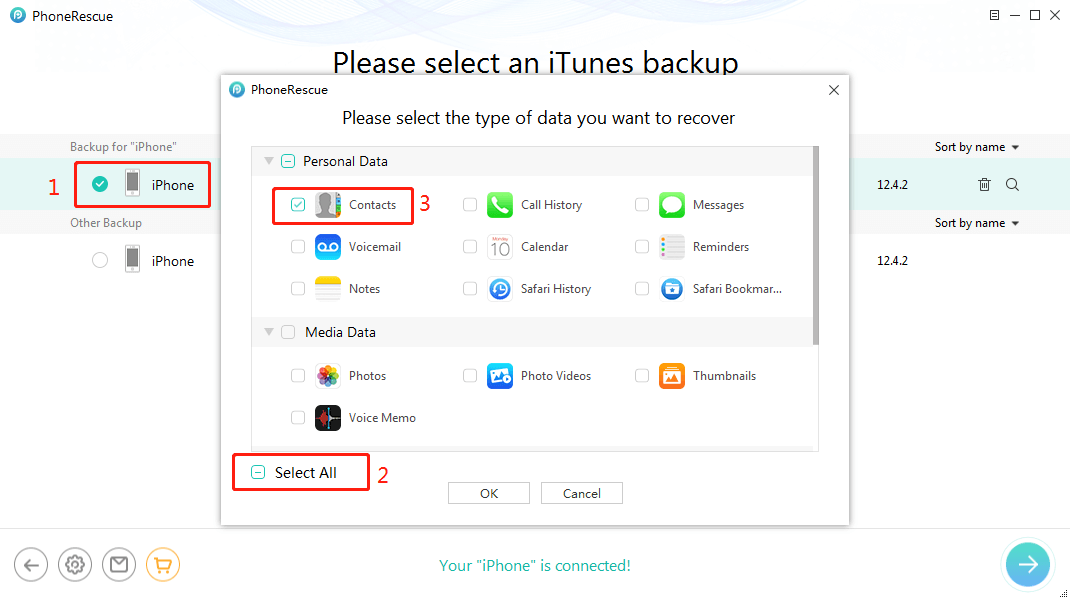 Fix iPhone Contacts Disappeared with iTunes Backups