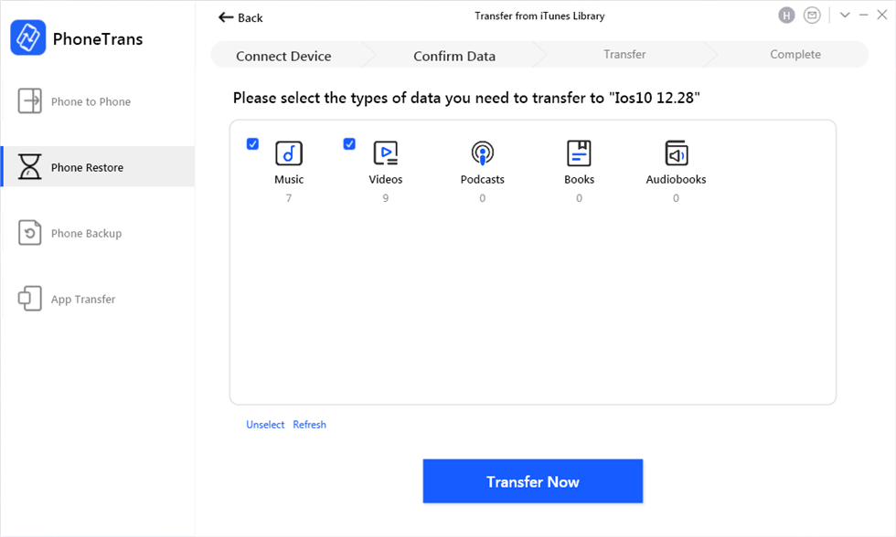 Select the Types of Data