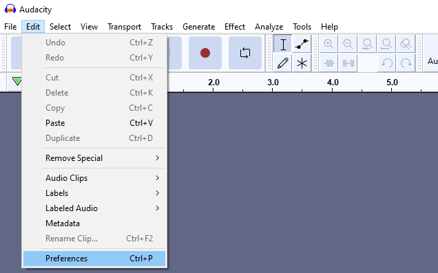 Opening The Preference Settings