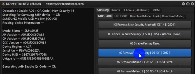 Press KG Remove New Security