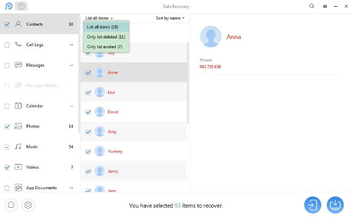 Preview Data of Android Device
