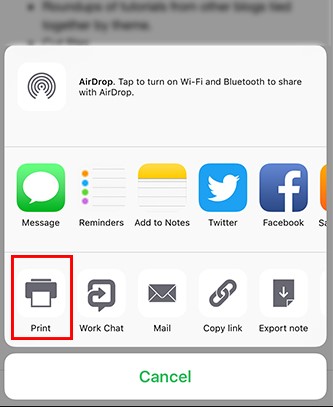 Print iPad Calendar Using AirPrint