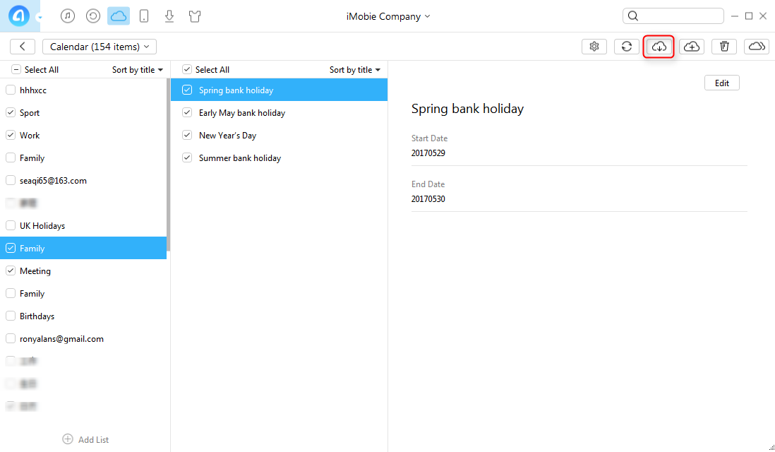 How to Print iCloud Calendar from PC with AnyTrans- Step 2