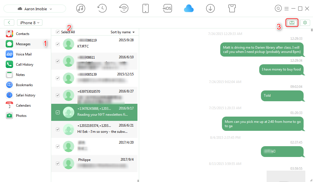 5 Steps to Print iPhone X/8/7/6s/6 Text Messages from iCloud