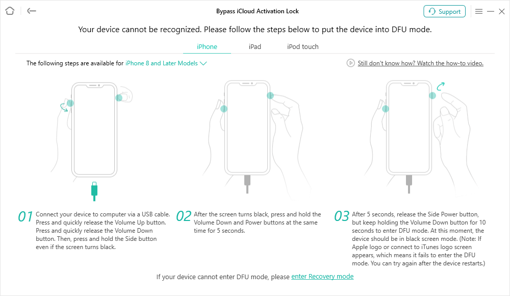 Put Device into DFU Mode