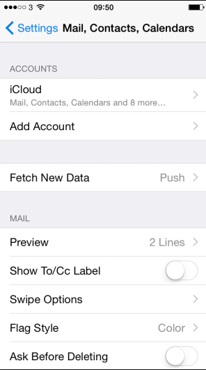 iPhone Re-enter Your Mail Account