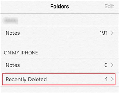 Find the Recently Deleted Folder